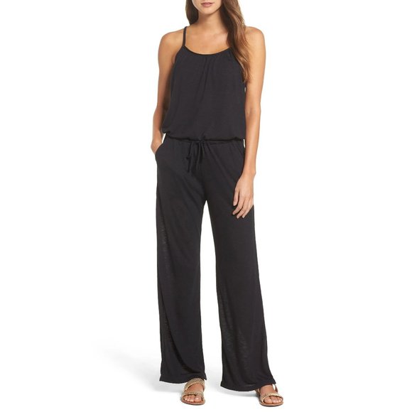 BECCA Pants - New Becca Breezy Blouson Jumpsuit Large Black Womens NWT